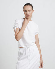 Load image into Gallery viewer, The Gathered Tie Blouse | White
