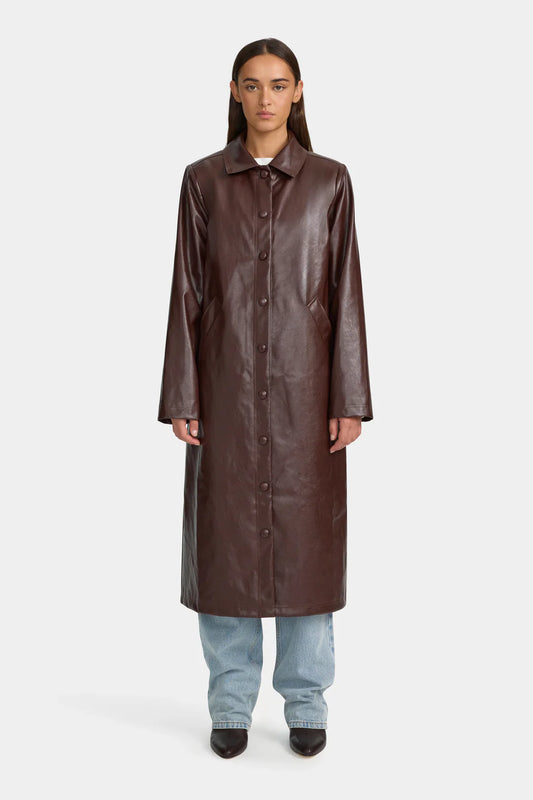 OWNLEY Tabetha Pu Coat | Cherry Cola