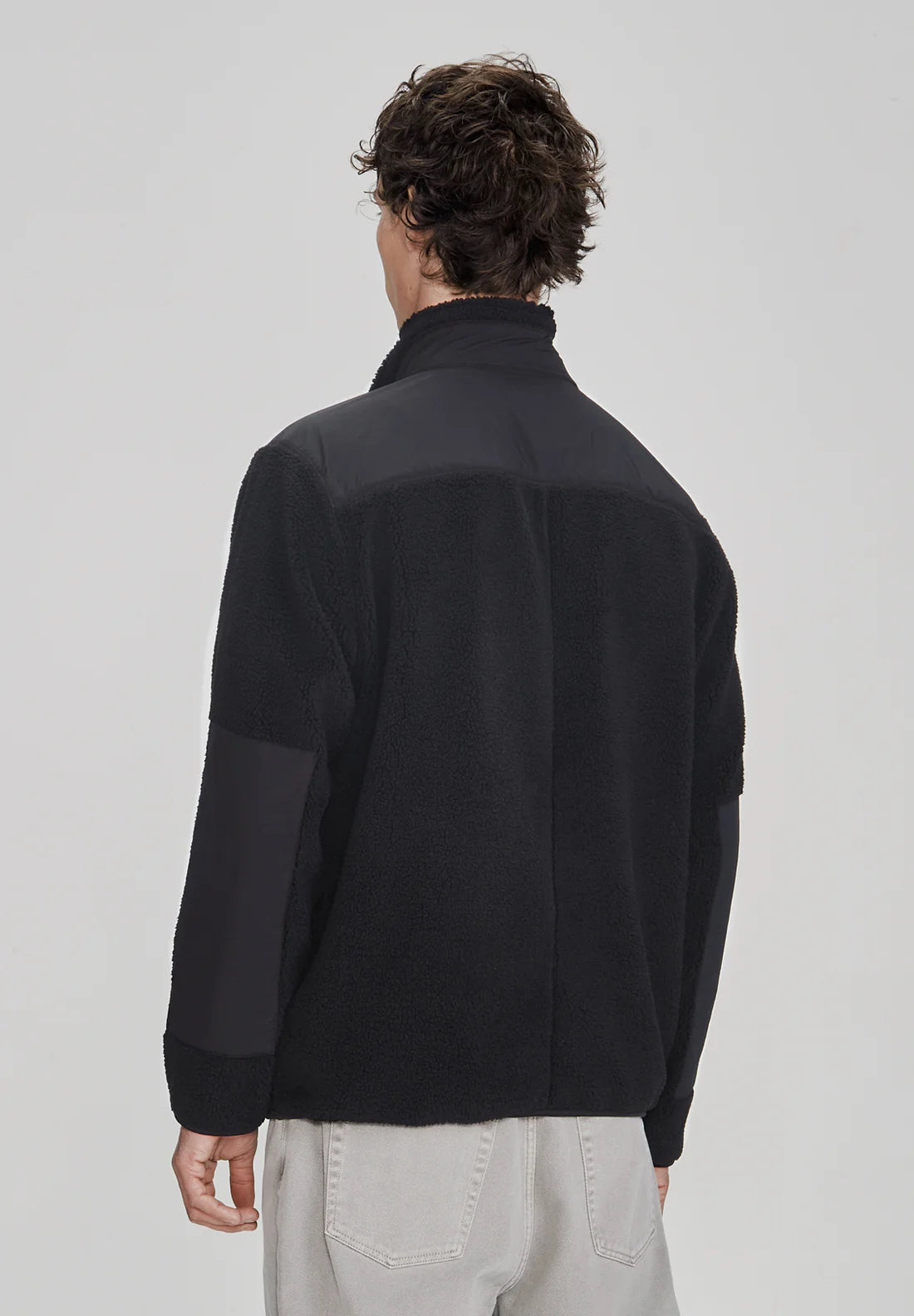 Mens Sherpa Zip Through | Black