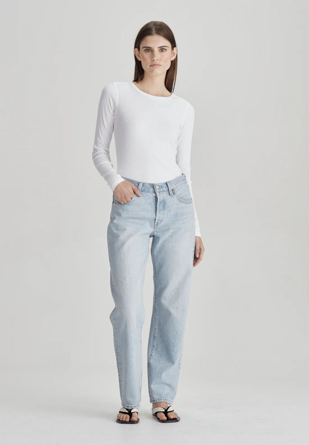 COMMONERS Base Rib Long Sleeve | White