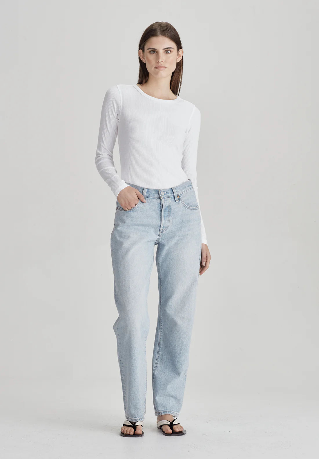 COMMONERS Base Rib Long Sleeve | White