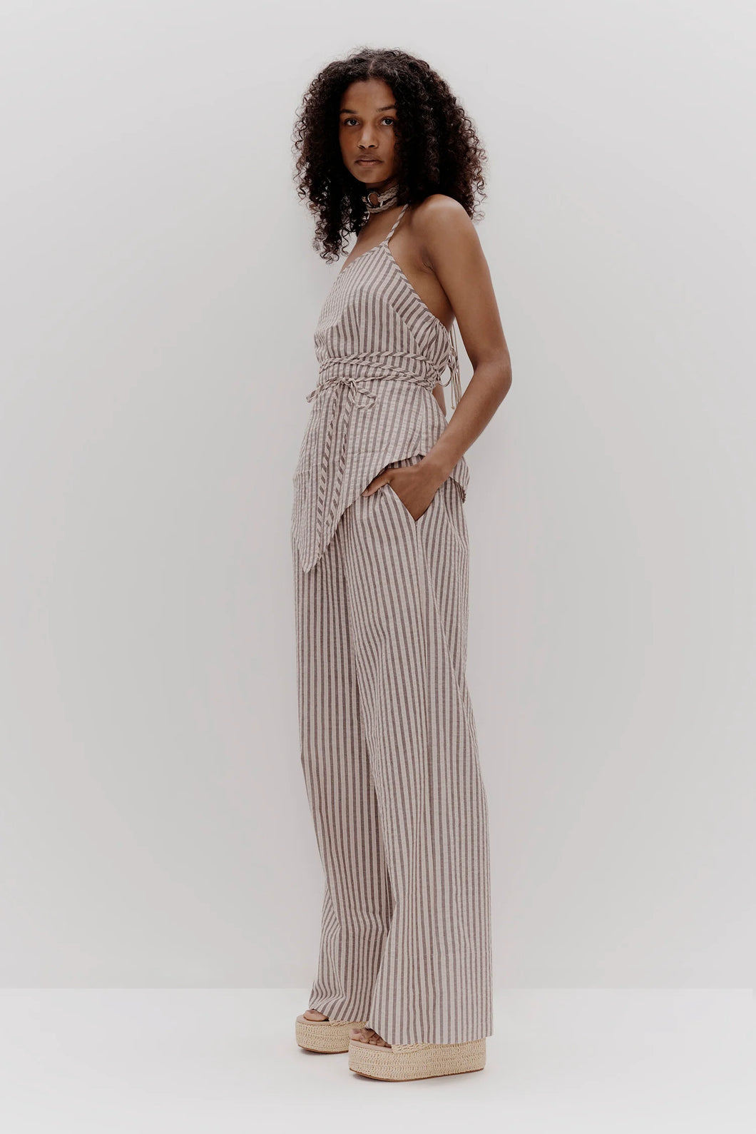 Downtown Relaxed Pant | Cotton Stripe