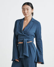 Load image into Gallery viewer, Karlee Wrap Shirt | Navy
