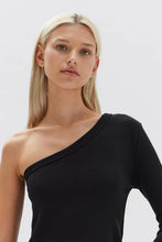 Load image into Gallery viewer, Asymmetric Jersey Top | Black
