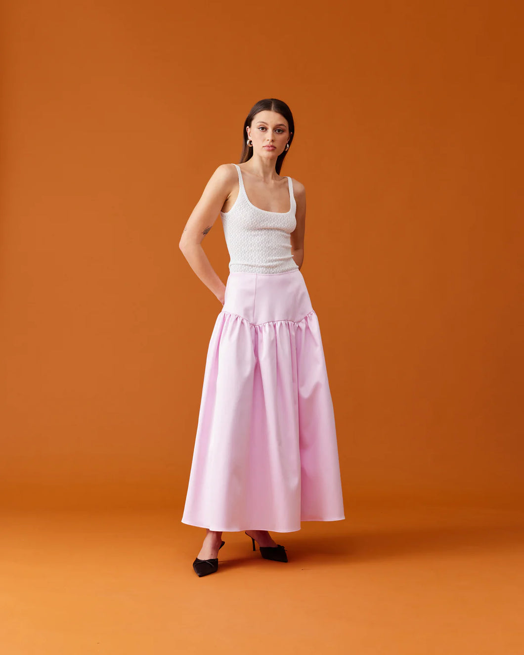 RUBY Trulli Satin Skirt | Soft Pink