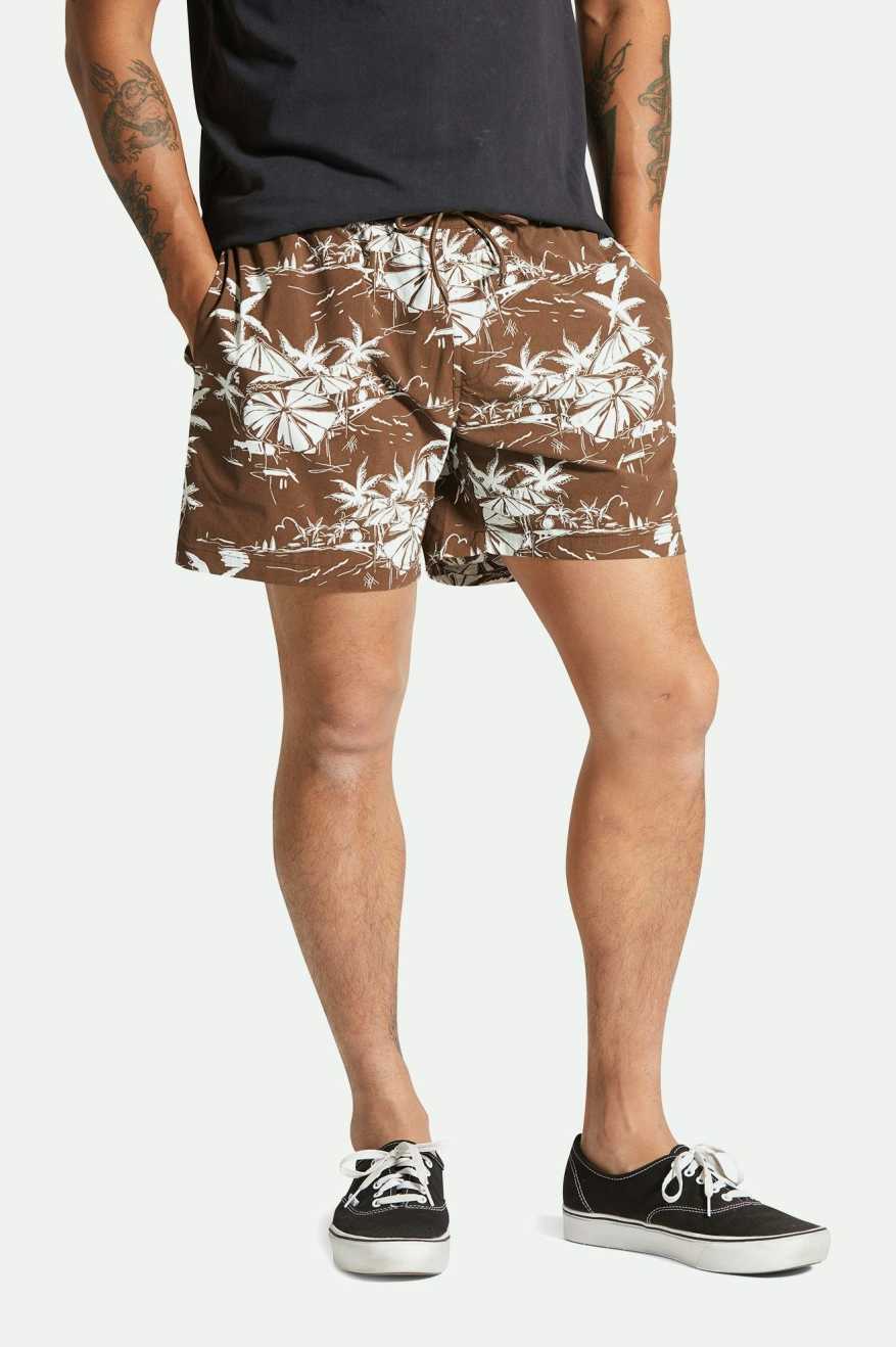 BRIXTON Voyage Hybrid Short | Sepia Umbrella Scene