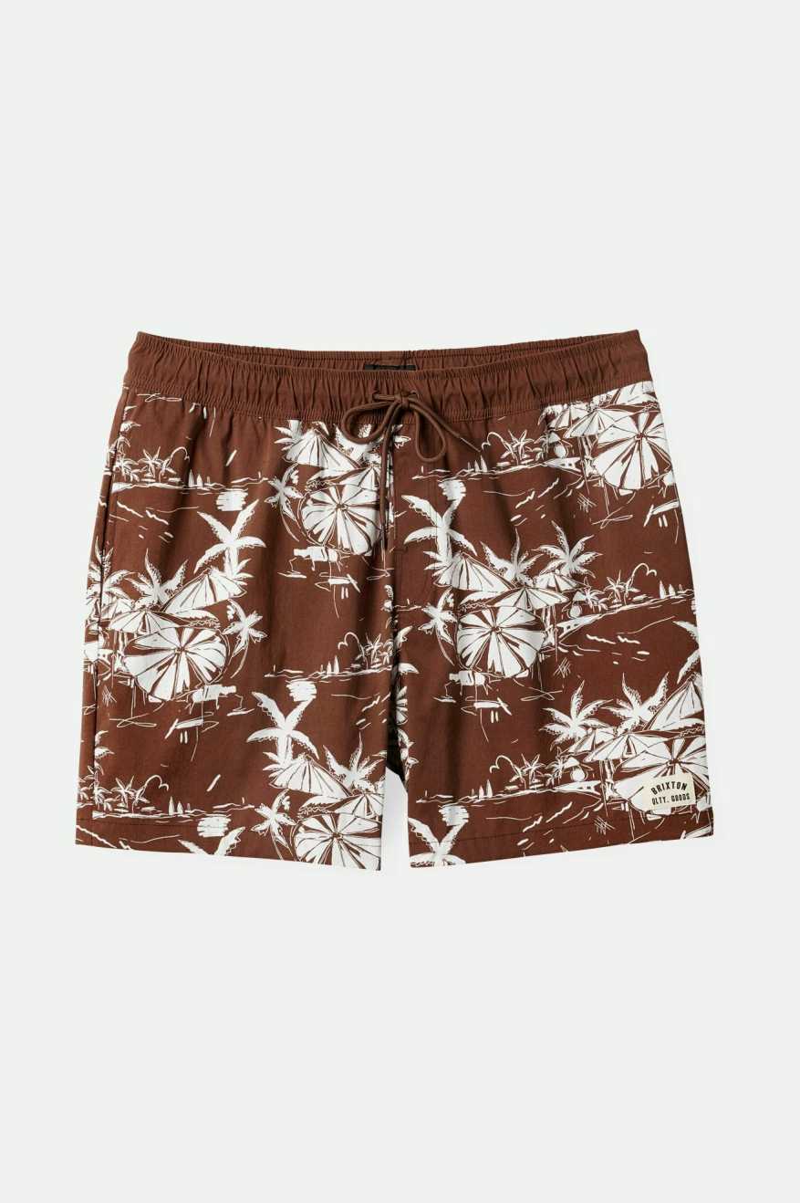 BRIXTON Voyage Hybrid Short | Sepia Umbrella Scene