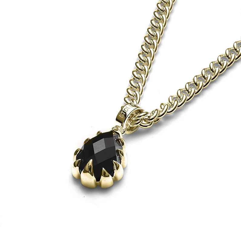 STOLEN GIRLFRIENDS CLUB Love Claw Teardrop Necklace | Onyx Gold