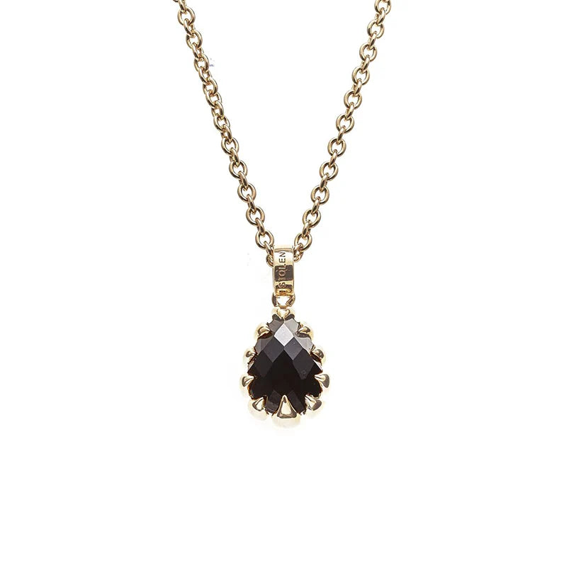 STOLEN GIRLFRIENDS CLUB Love Claw Teardrop Necklace | Onyx Gold