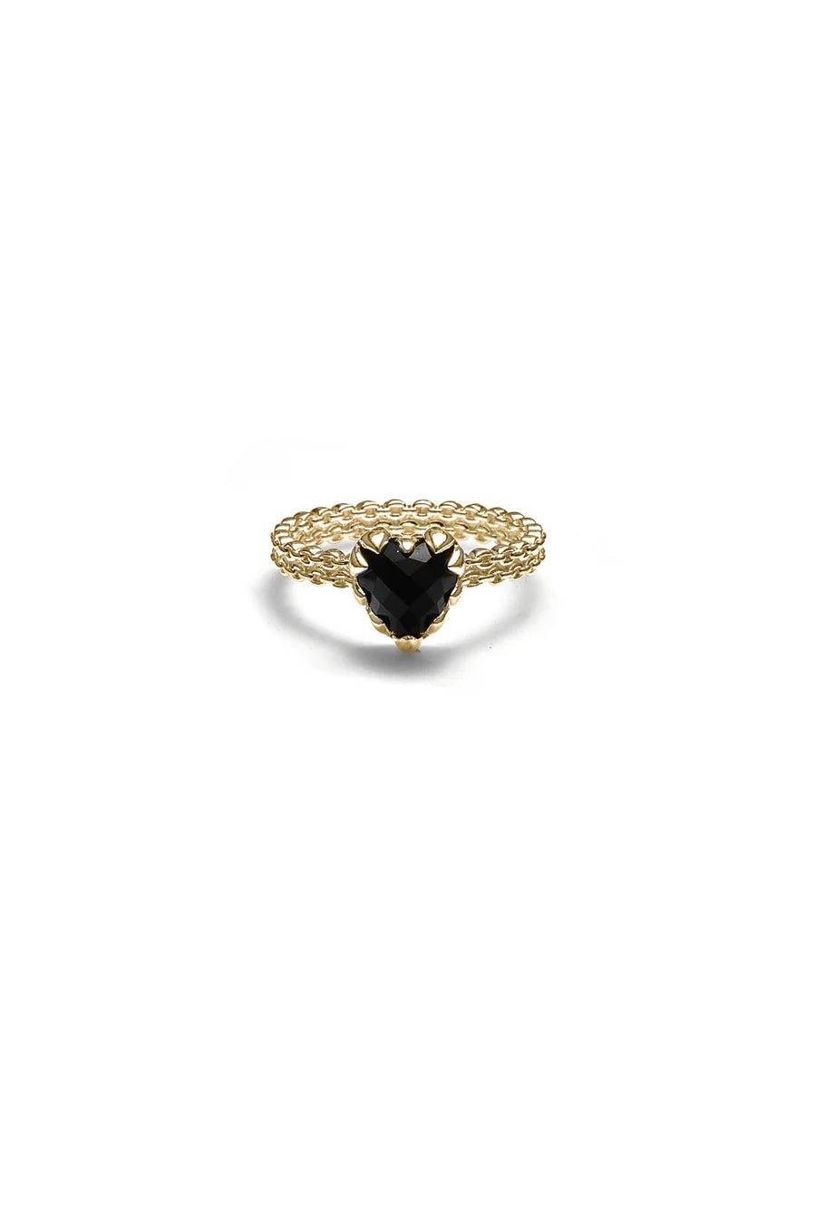 STOLEN GIRLFRIENDS CLUB Mini Claw Ring | Gold Plated - Onyx