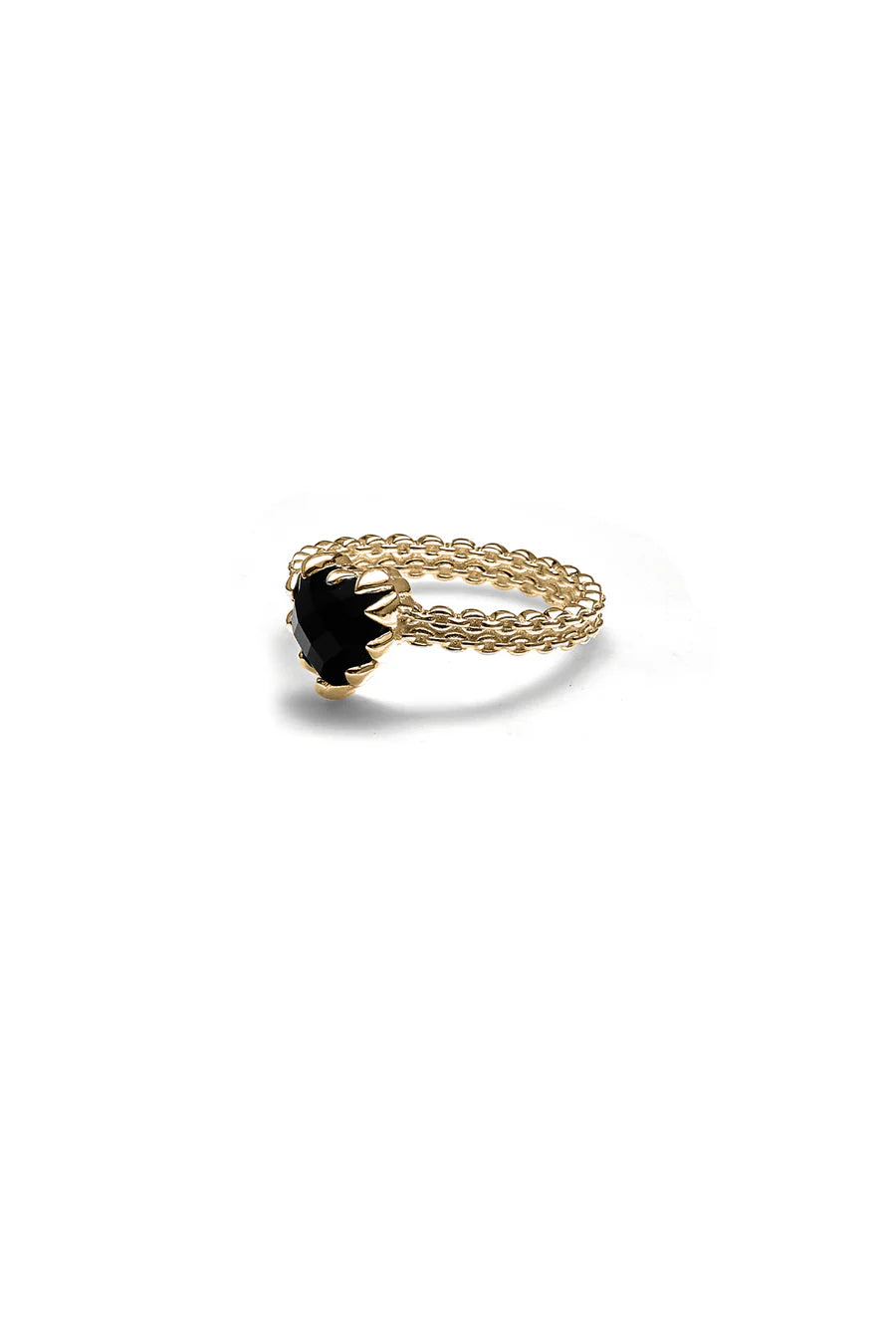 STOLEN GIRLFRIENDS CLUB Mini Claw Ring | Gold Plated - Onyx