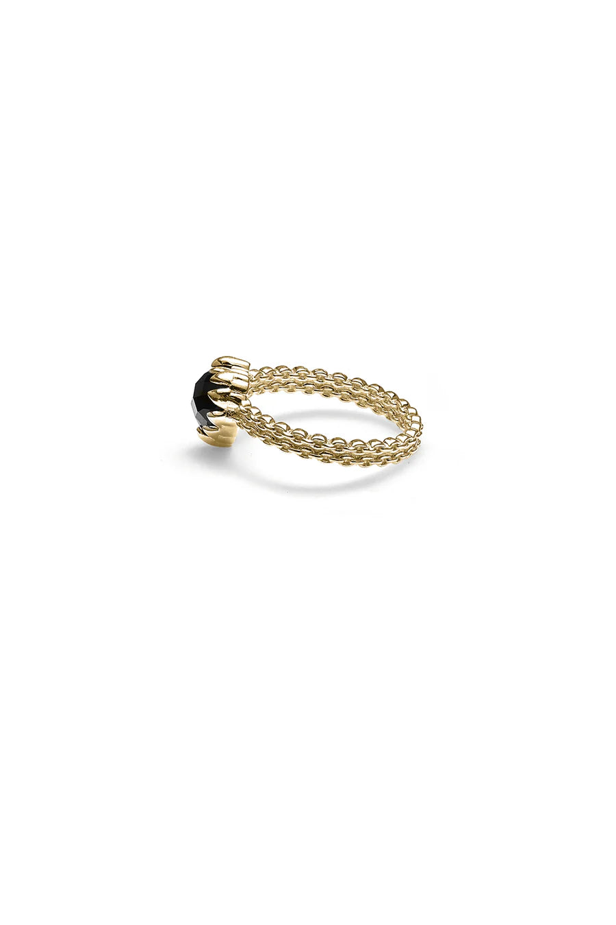 STOLEN GIRLFRIENDS CLUB Mini Claw Ring | Gold Plated - Onyx