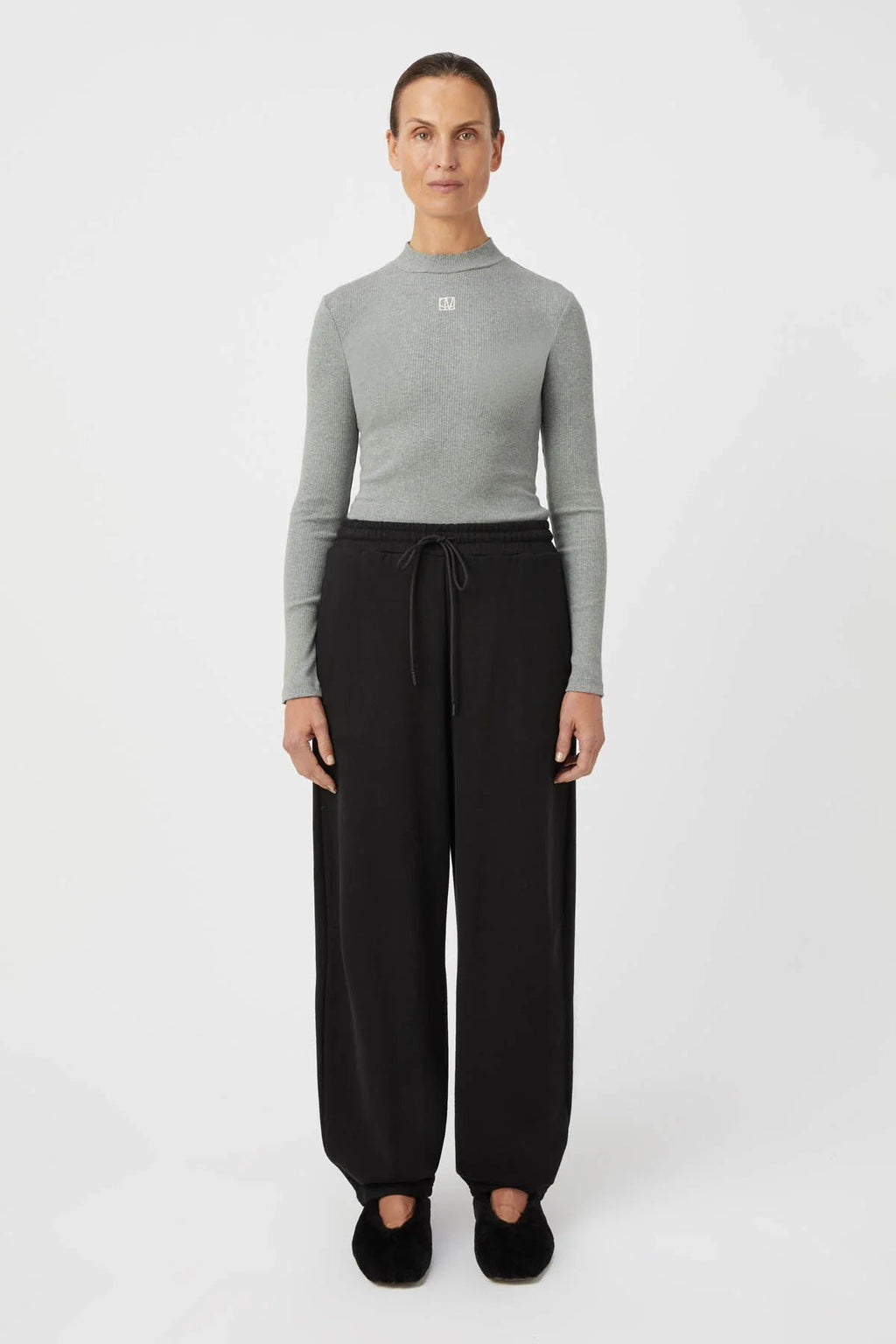 CAMILLA AND MARC Nora Rib Long Sleeve Top | Grey