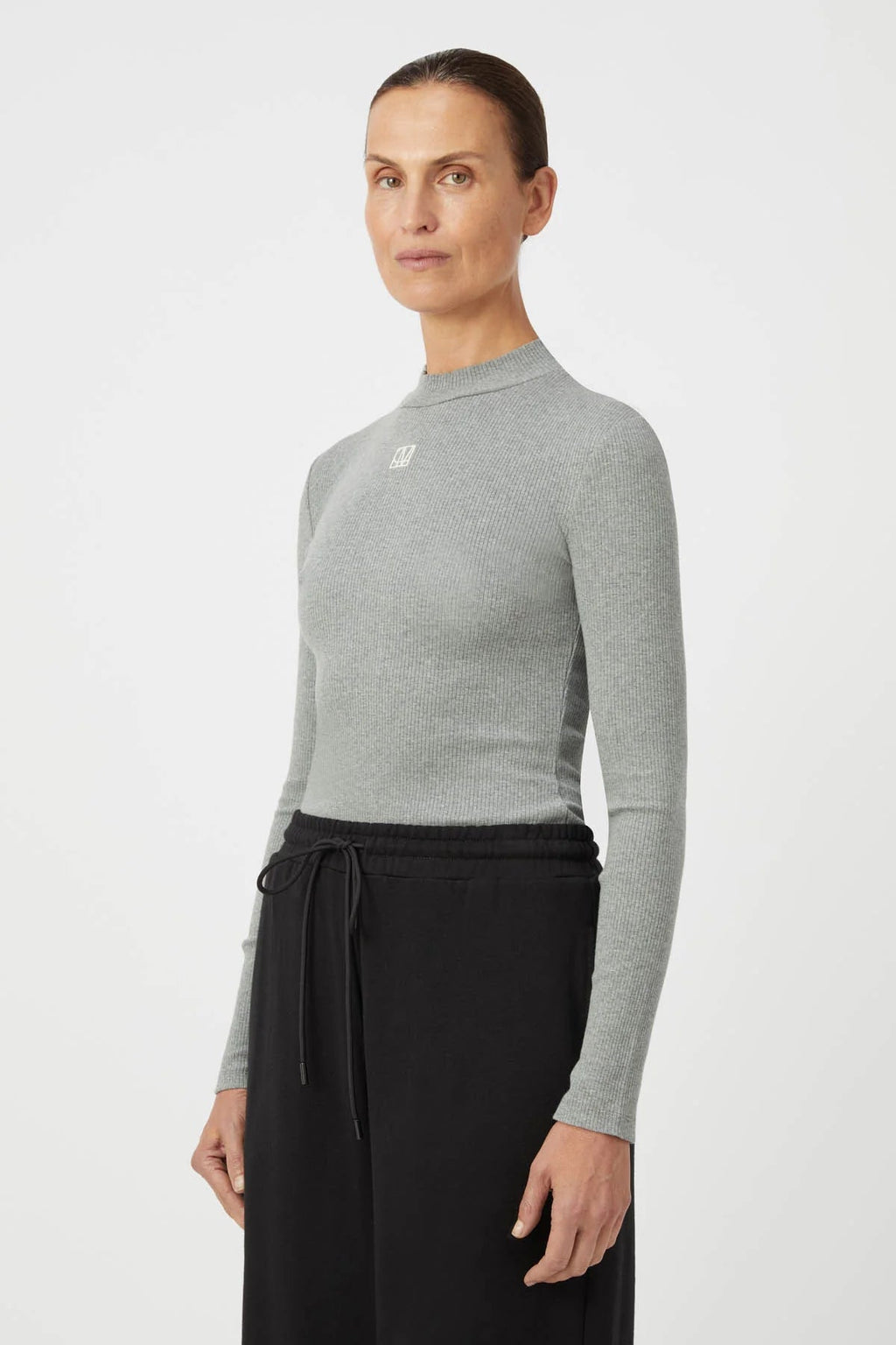 CAMILLA AND MARC Nora Rib Long Sleeve Top | Grey