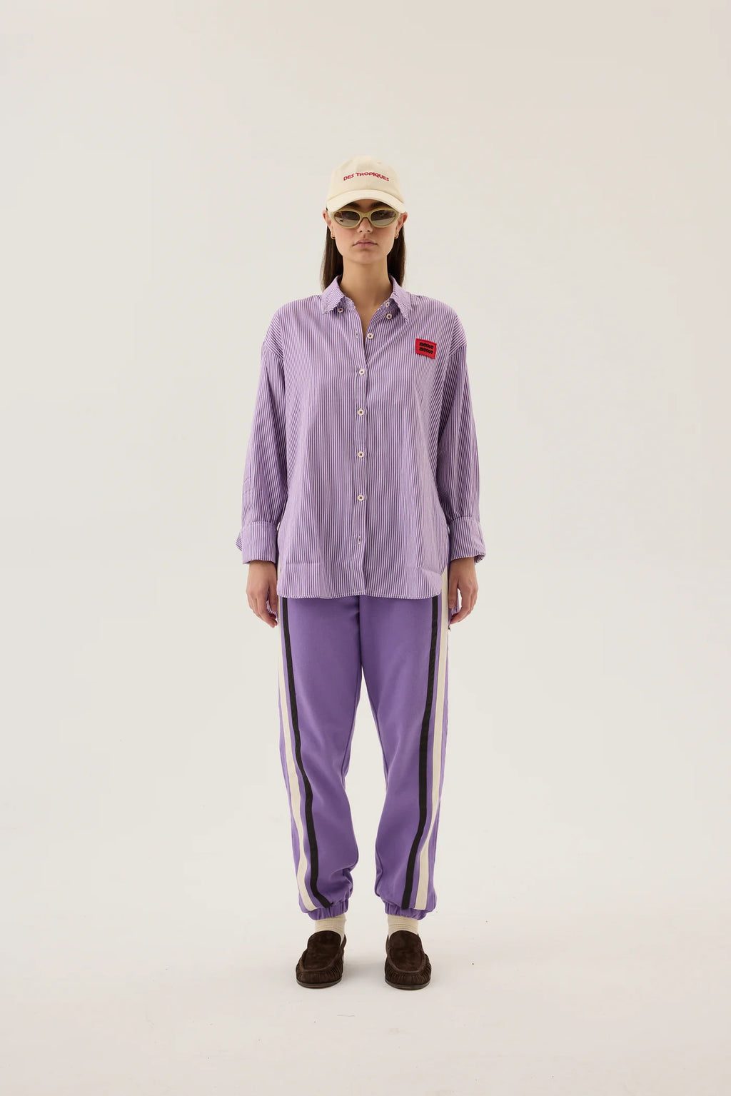 ARAMINTA JAMES Bisous Cotton Stripe Shirt | Violet