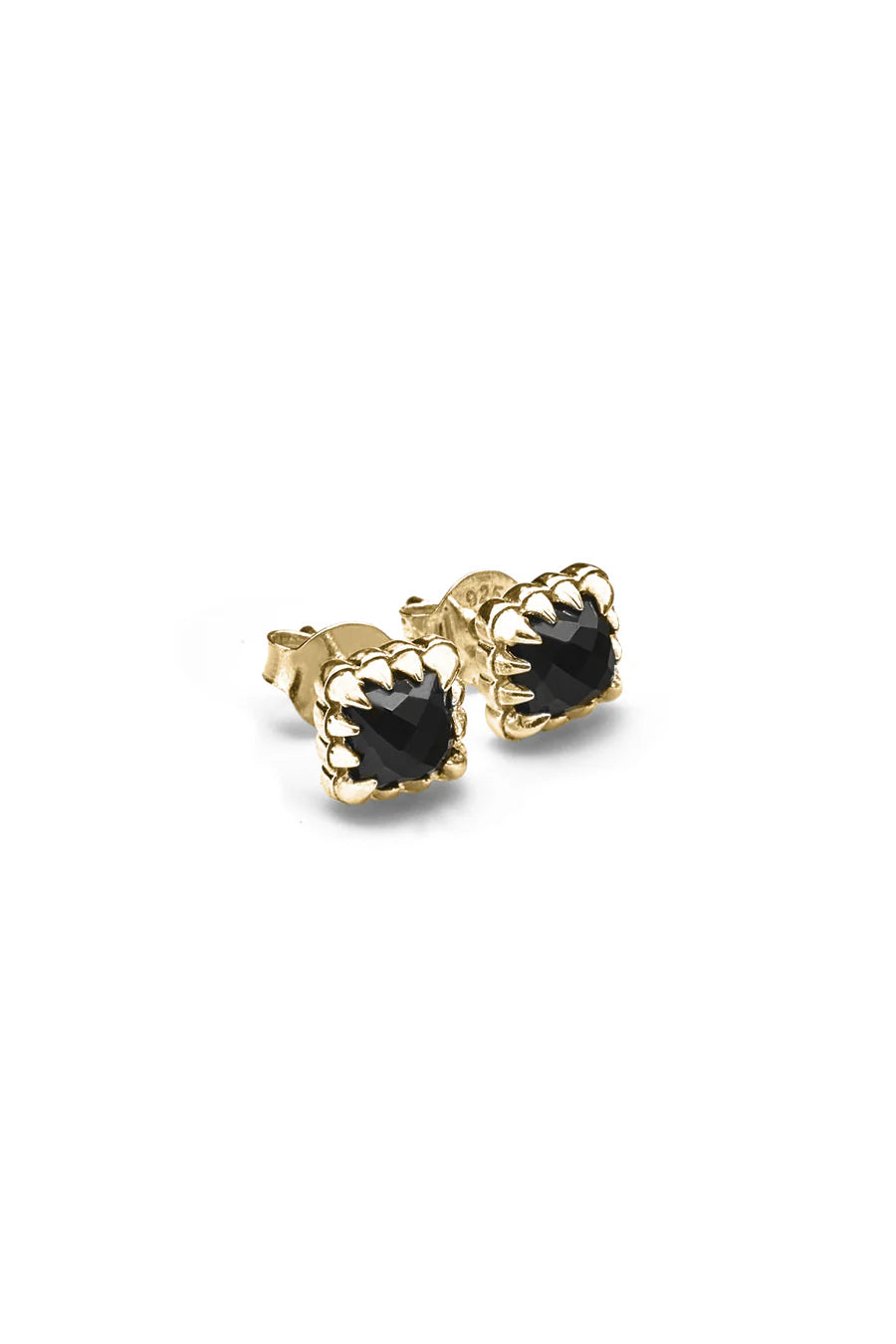 STOLEN GIRLFRIENDS CLUB Mini Claw Studs | Gold Plated / Onyx