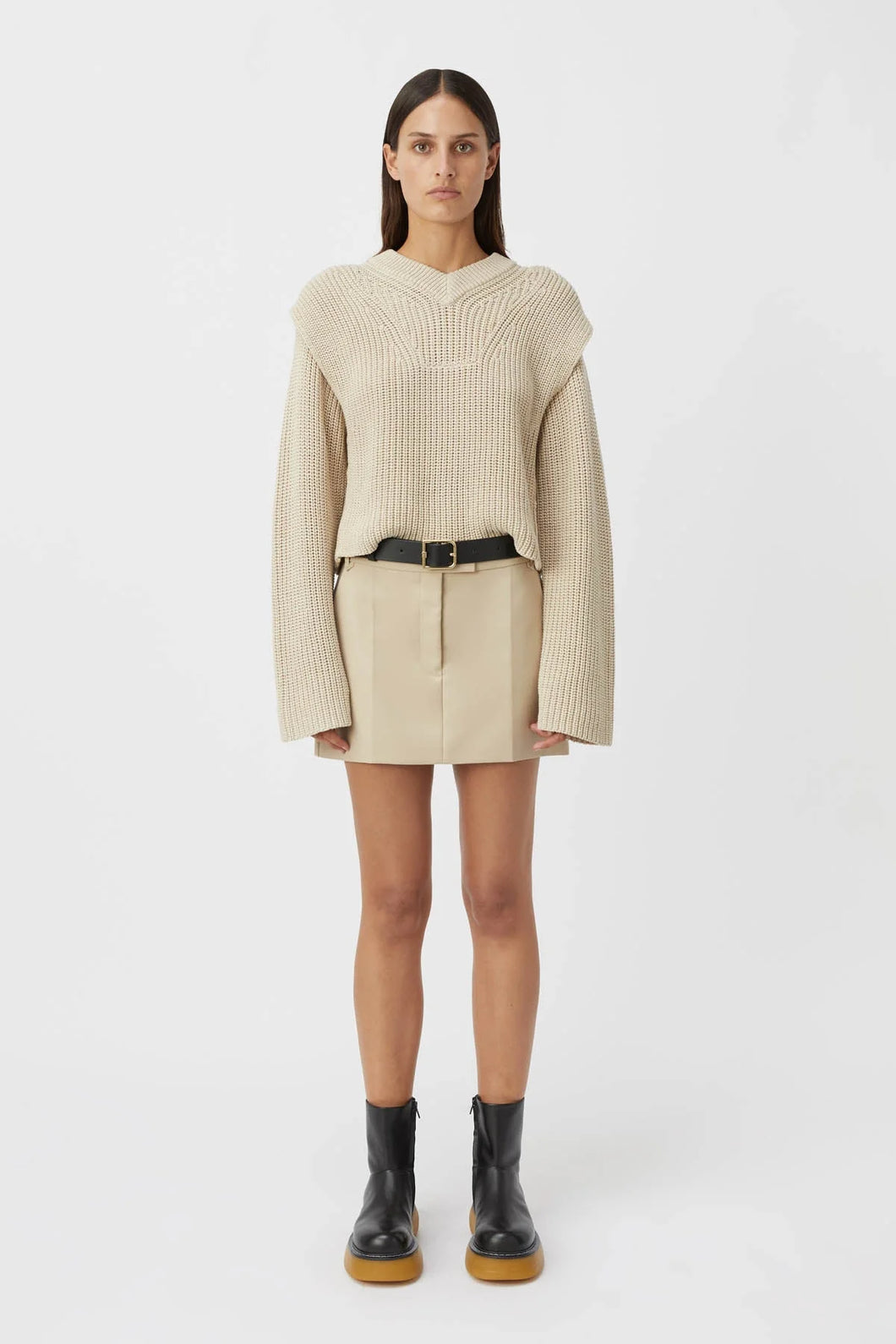 Evron V Neck Jumper | Cream