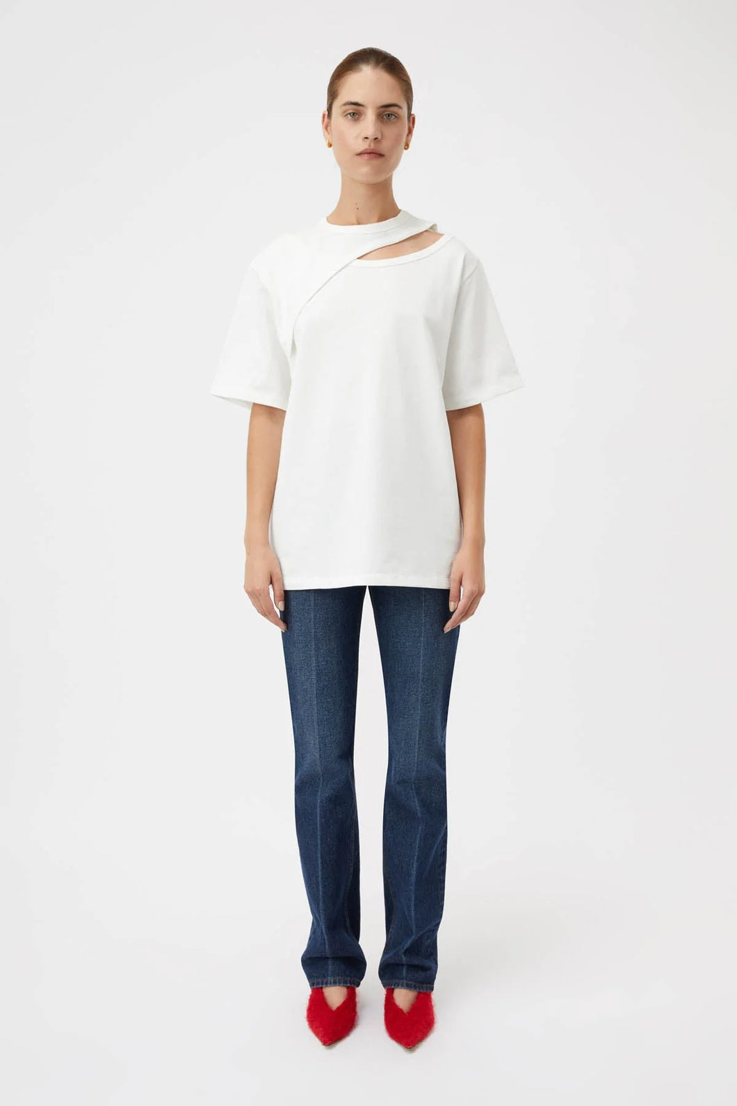 Gianna Cut Out Tee | White