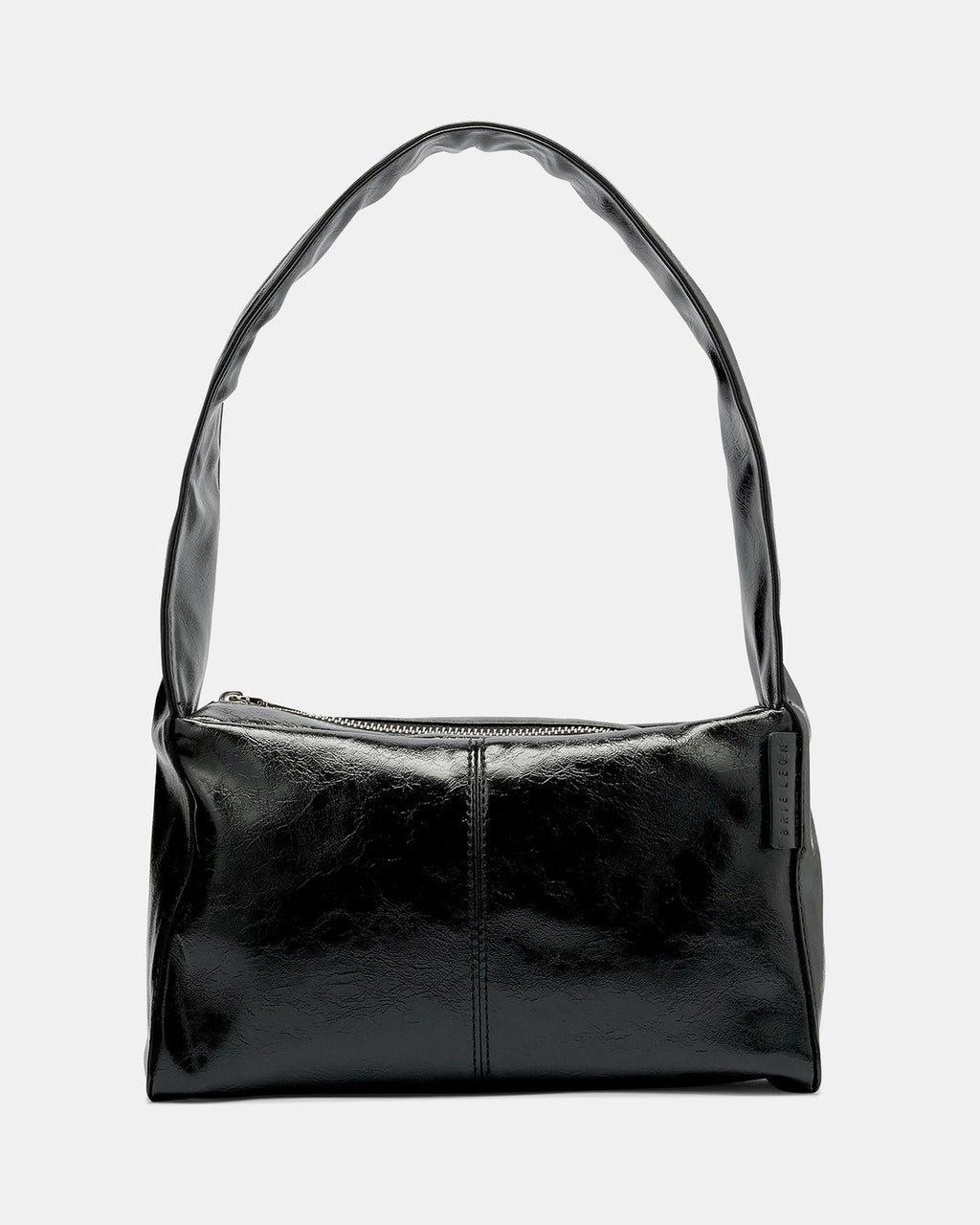 Luca Shoulder Bag | Black Glossy Crinkle