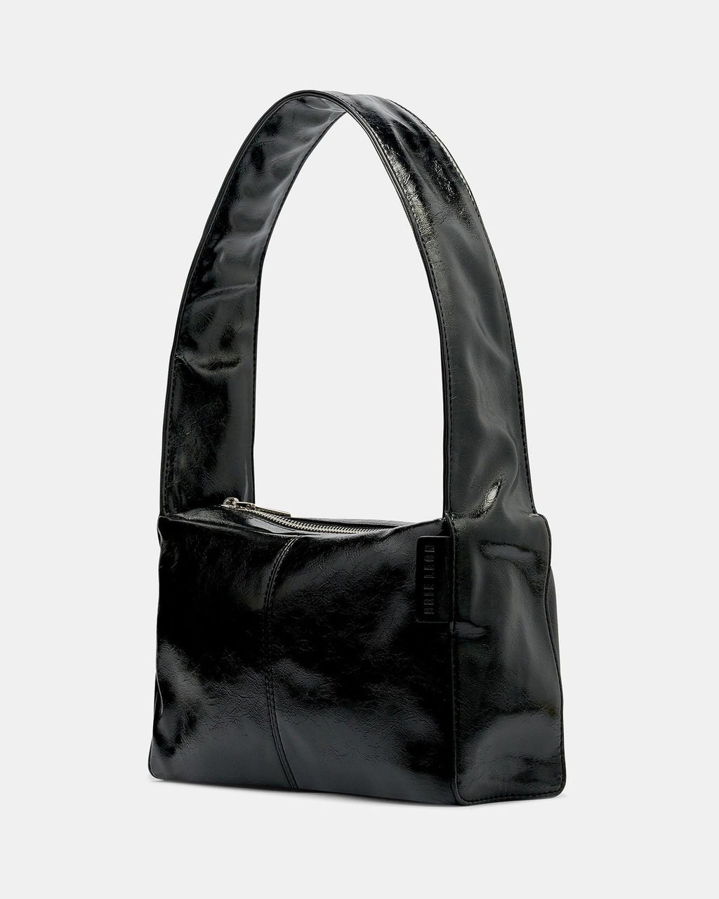 Luca Shoulder Bag | Black Glossy Crinkle