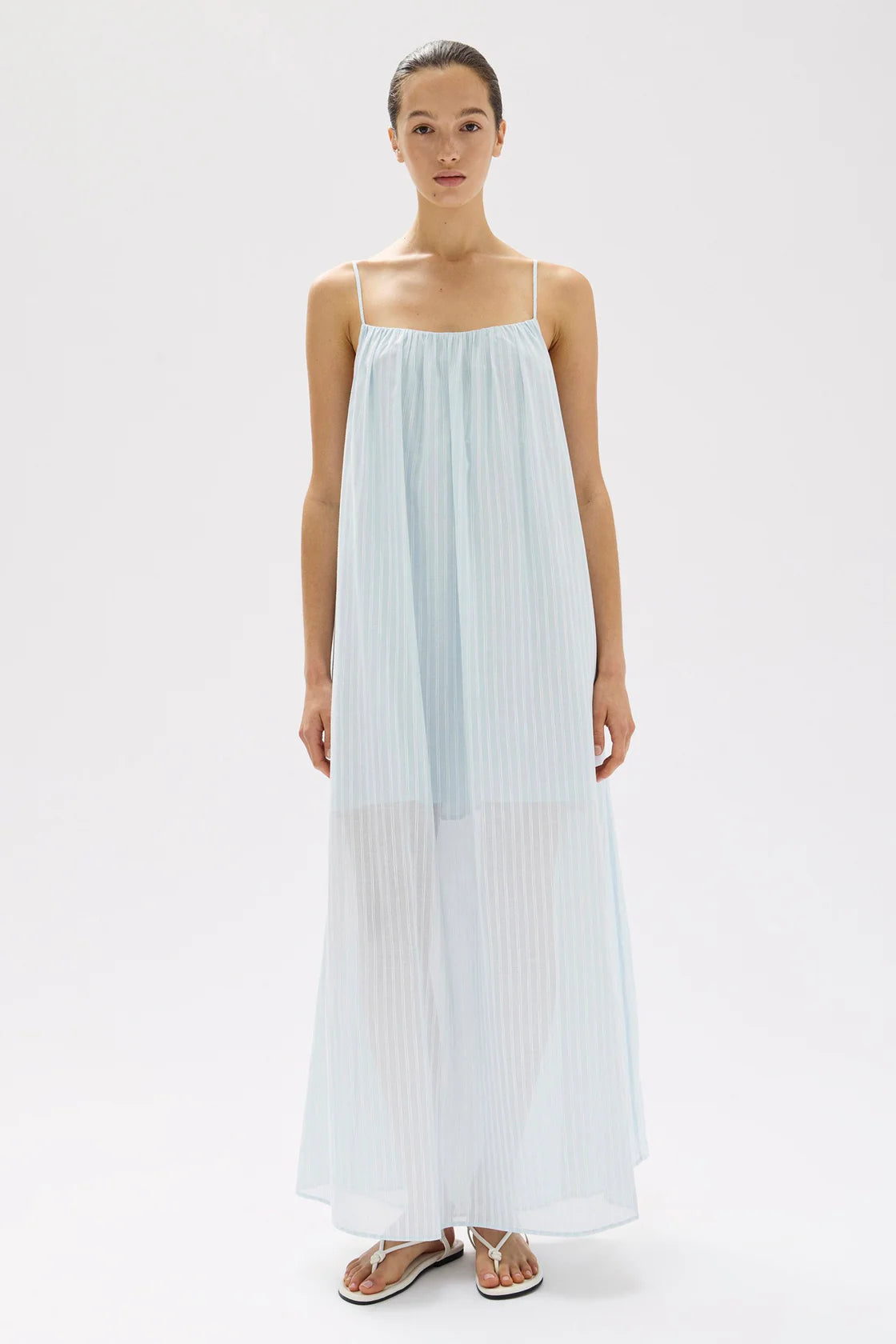 ASSEMBLY LABEL Cammy Maxi Dress | Blue Haze/White