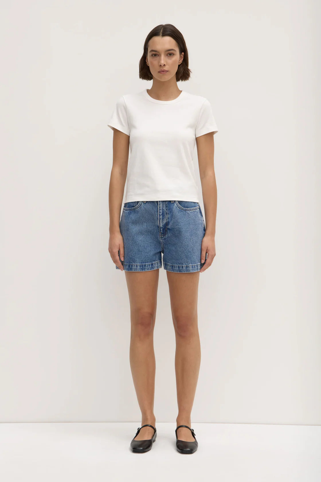 ASSEMBLY LABEL Lyla Cap Sleeve Tee | White