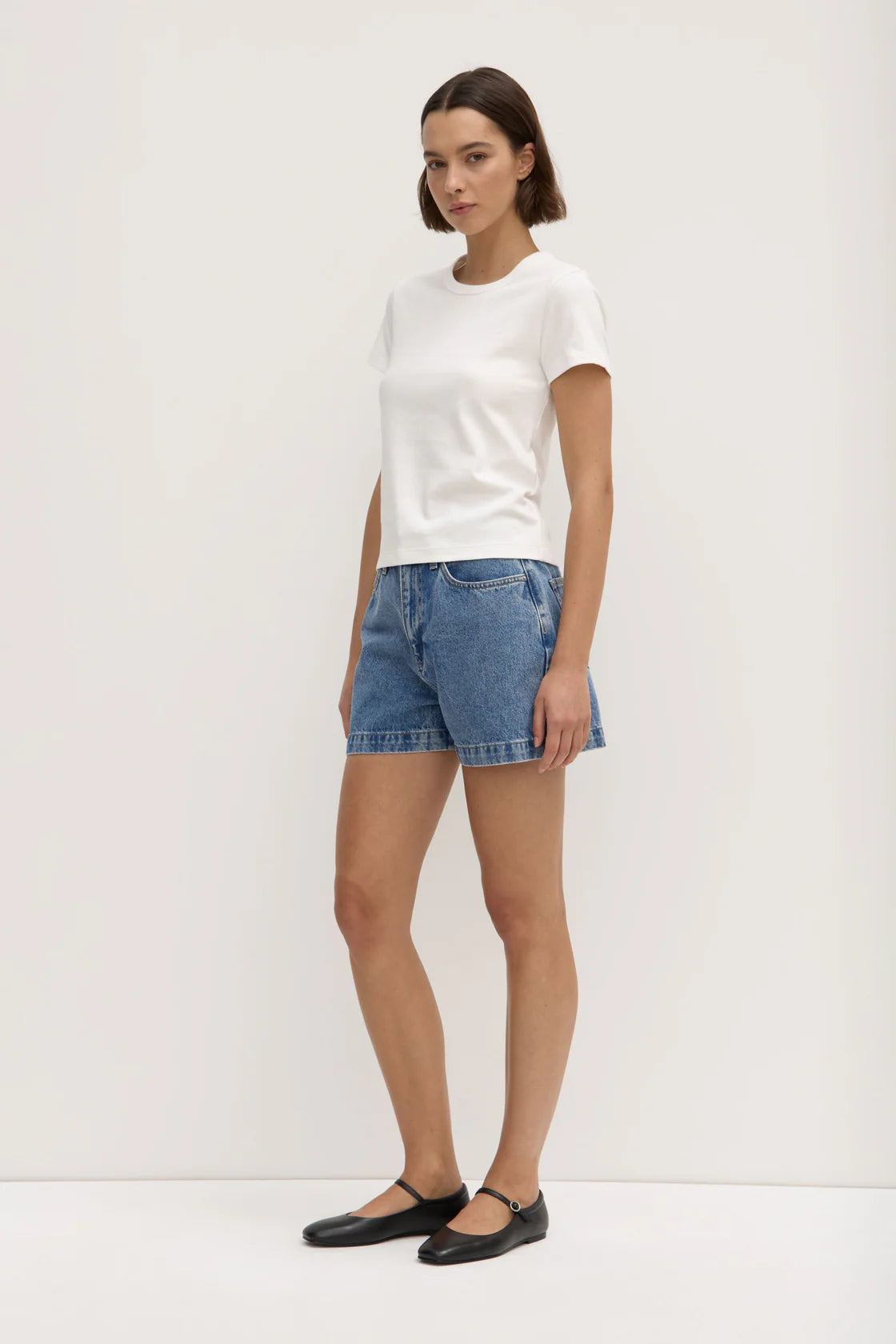 ASSEMBLY LABEL Lyla Cap Sleeve Tee | White