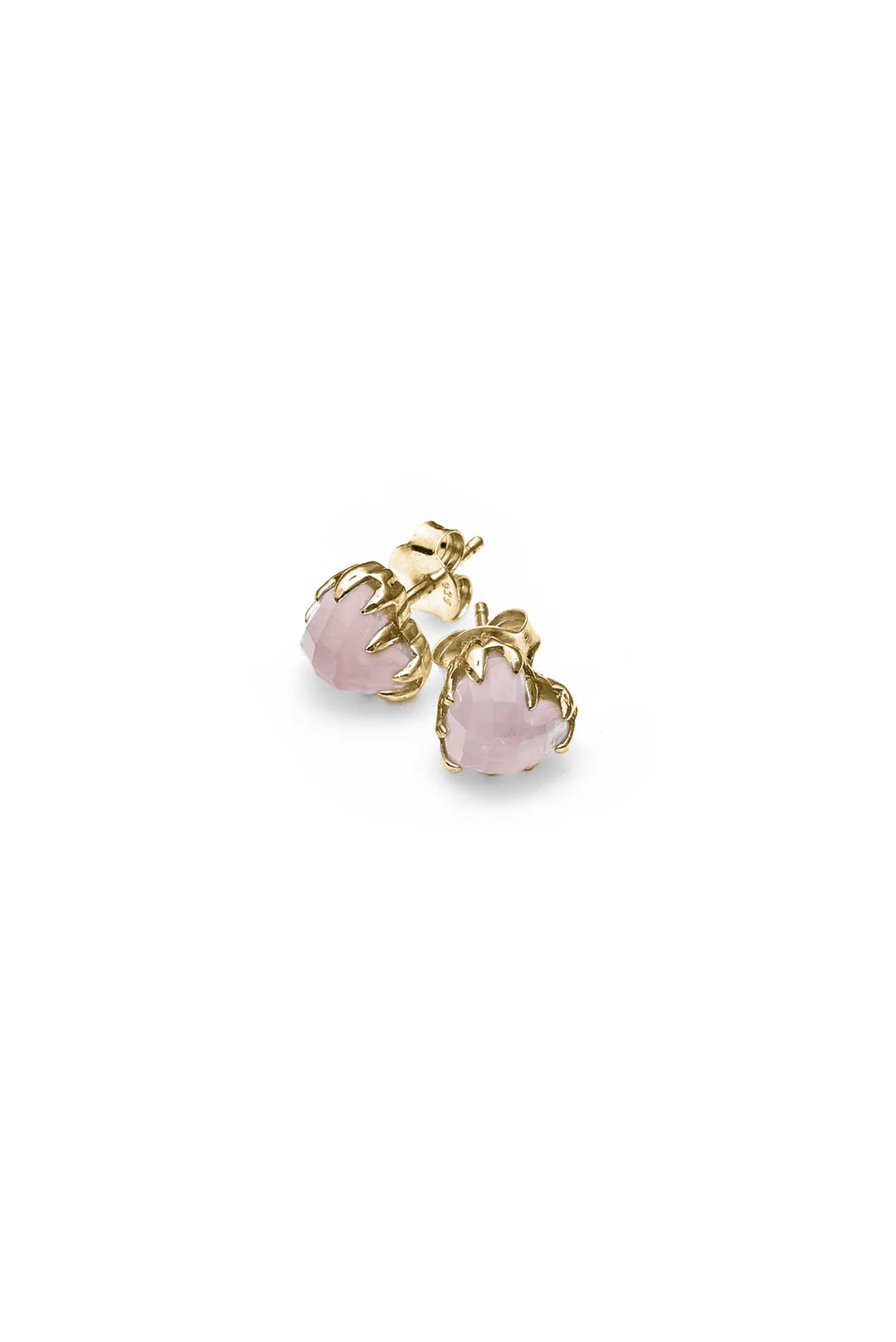 STOLEN GIRLFRIENDS CLUB Love Claw Earrings | Gold Plated Rose Quartz