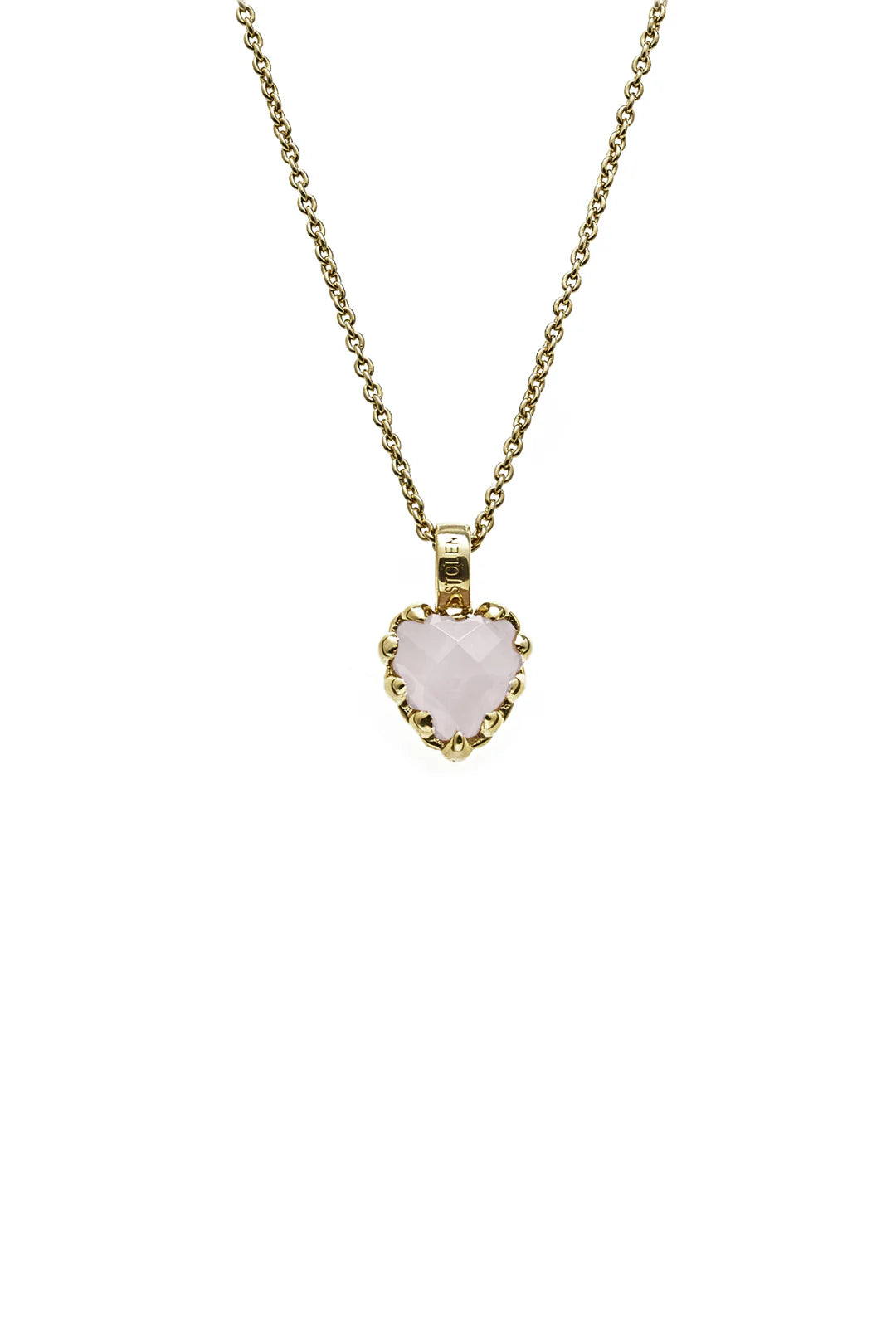 STOLEN GIRLFRIENDS CLUB Love Claw Necklace | Rose Quartz - Gold Plated
