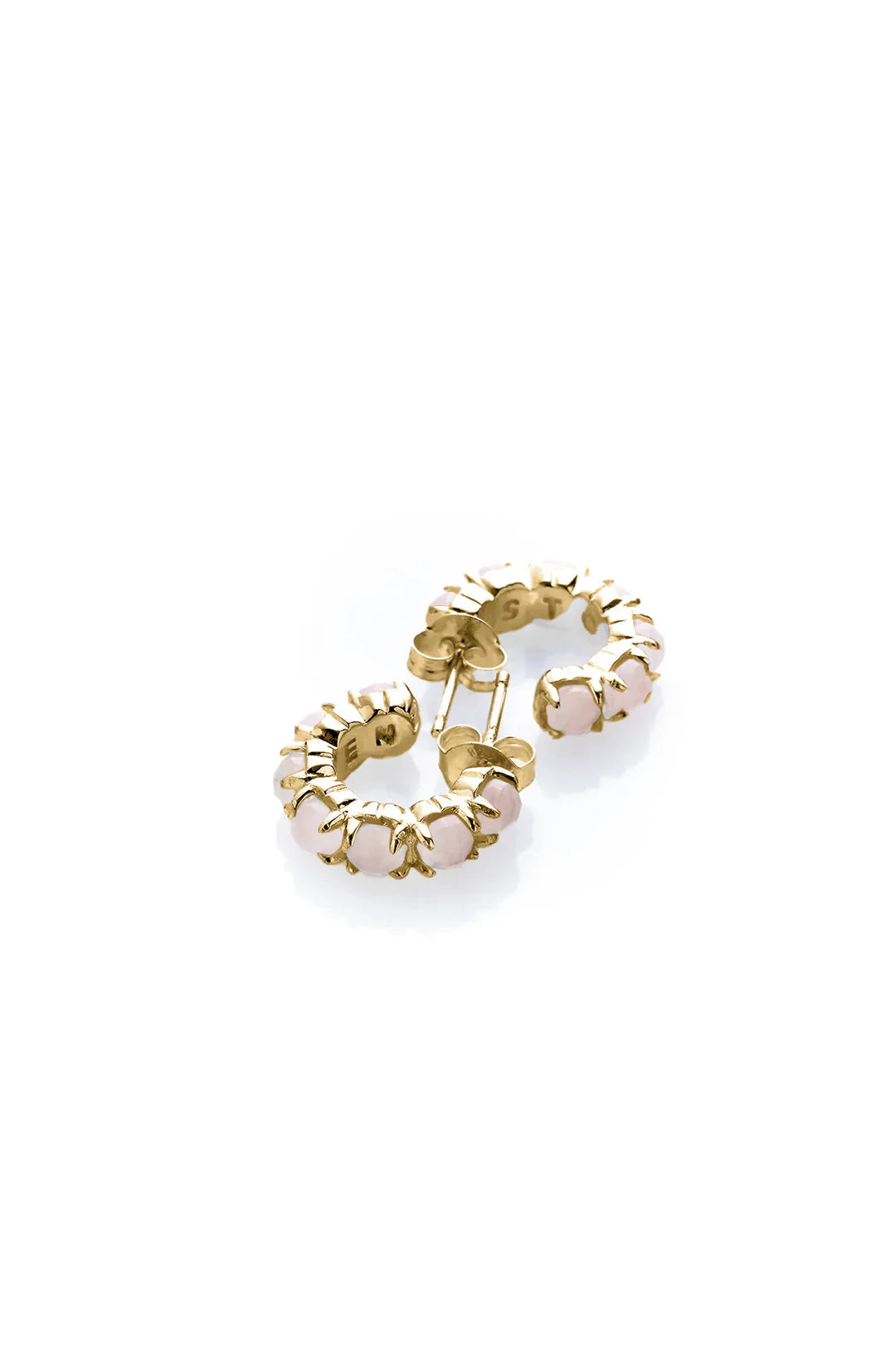 STOLEN GIRLFRIENDS CLUB Halo Cluster Earrings | Gold Plated Rose Quartz