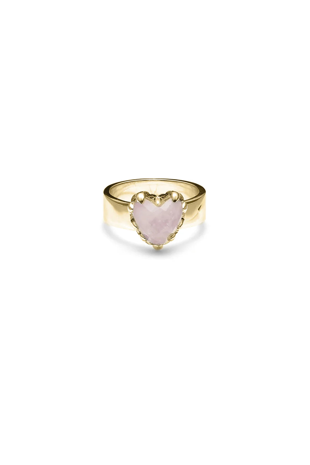 STOLEN GIRLFRIENDS CLUB Love Claw Ring | Gold Plated Rose Quartz