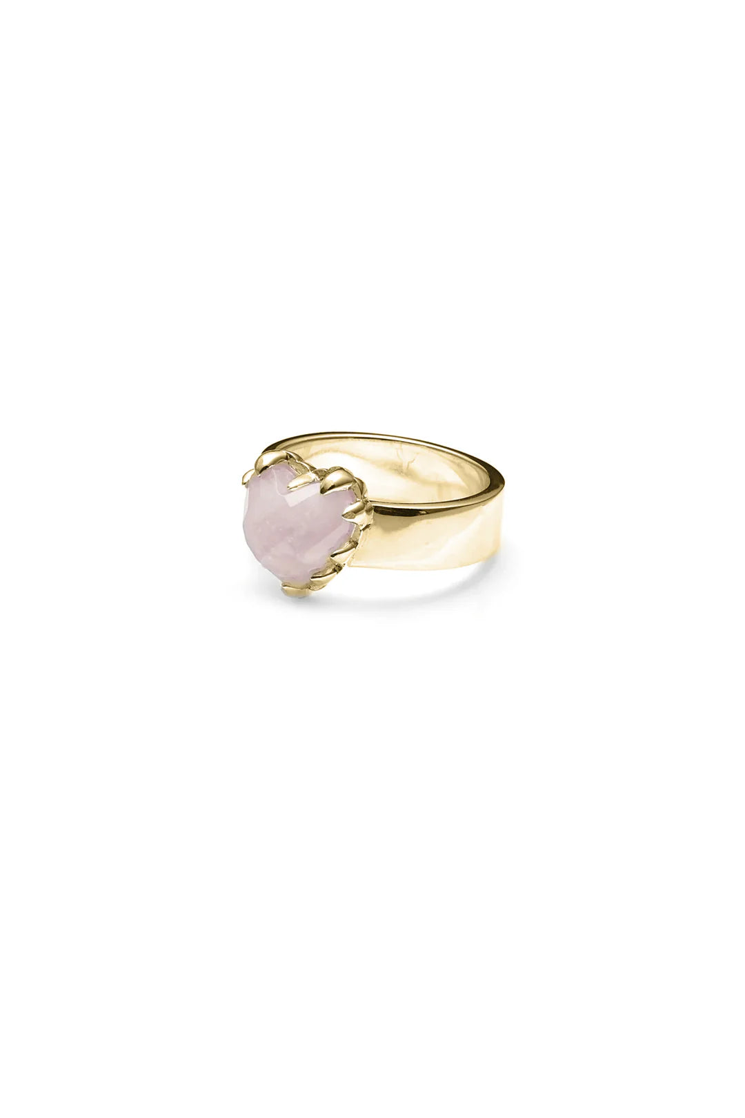 STOLEN GIRLFRIENDS CLUB Love Claw Ring | Gold Plated Rose Quartz