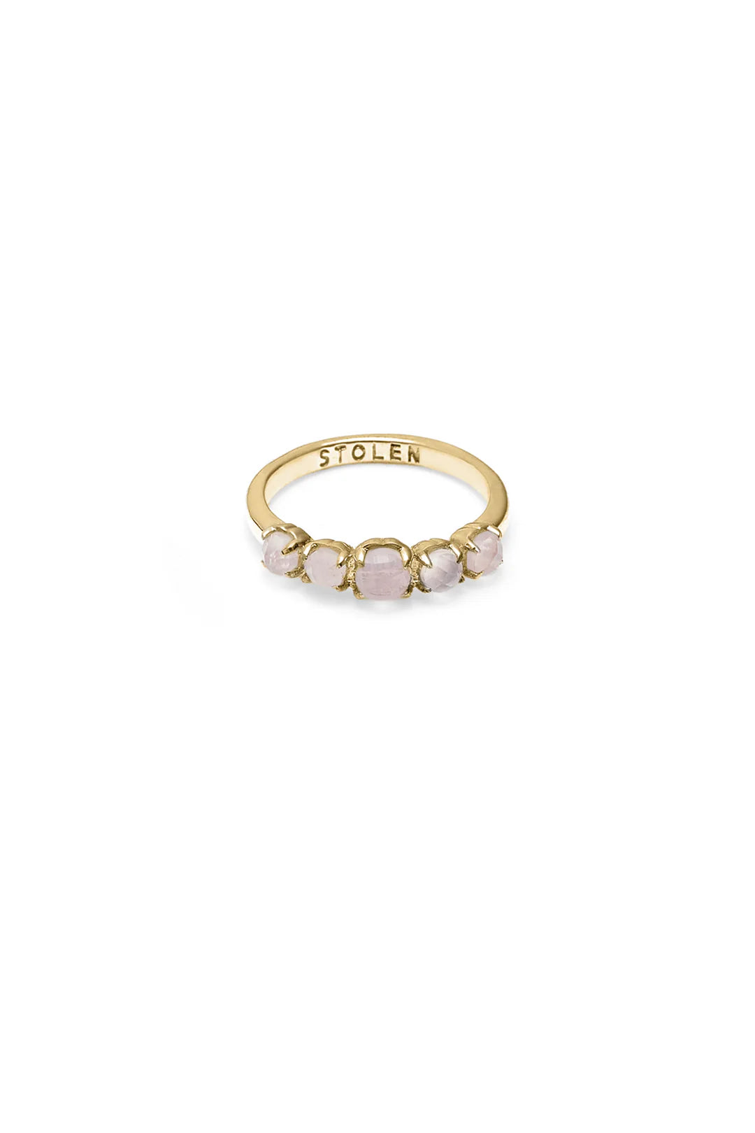 STOLEN GIRLFRIENDS CLUB Halo Cluster Ring | Gold Plated Rose Quartz