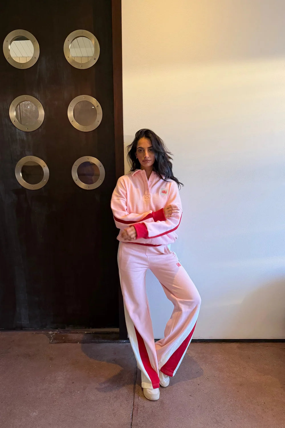 ARAMINTA JAMES Waffle Splice Sweat Shirt | Ballet Pink