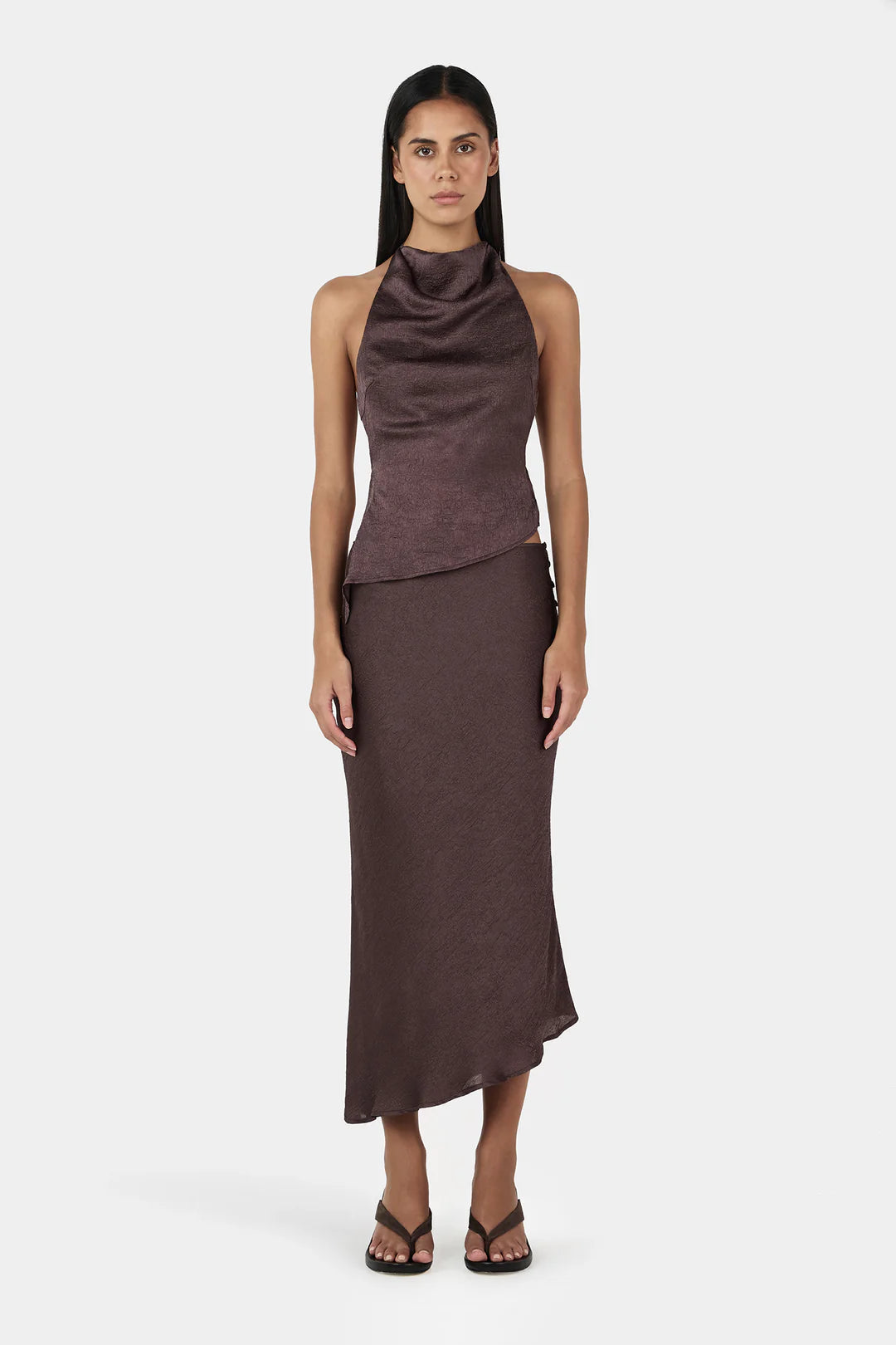 OWNLEY Lucie Asym Skirt | Mulberry