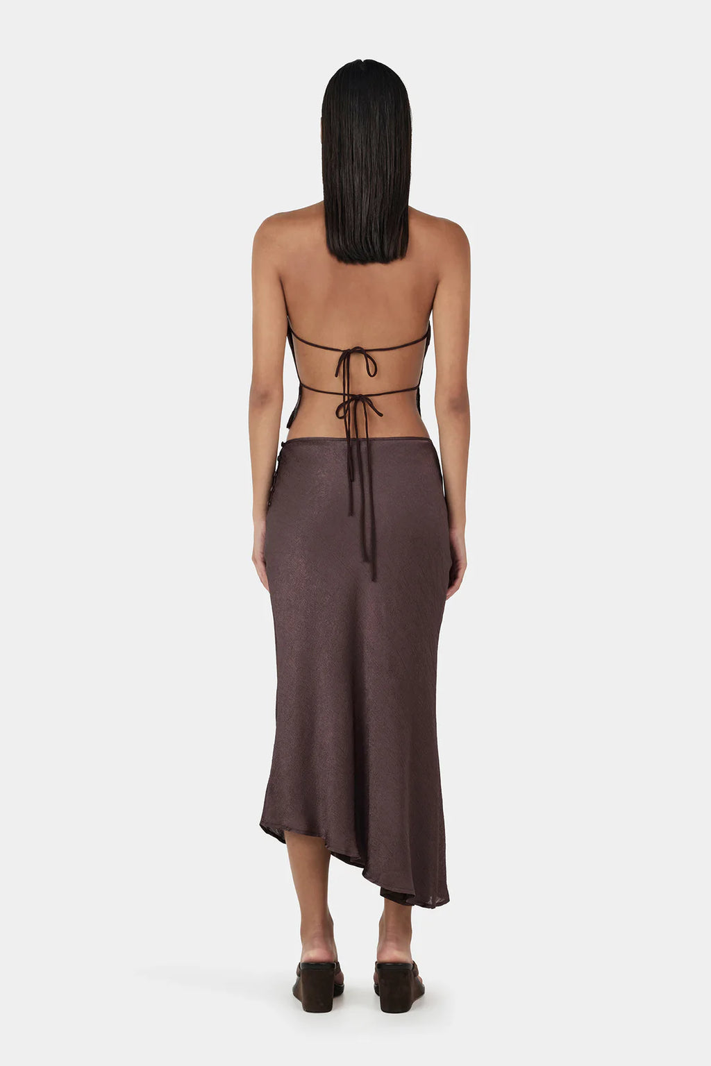 OWNLEY Iris Halter Top | Mulberry