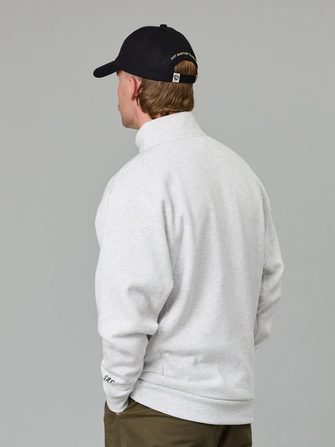 JUST ANOTHER FISHERMAN Stamp Coastal 1/4 Zip | Silver Marle