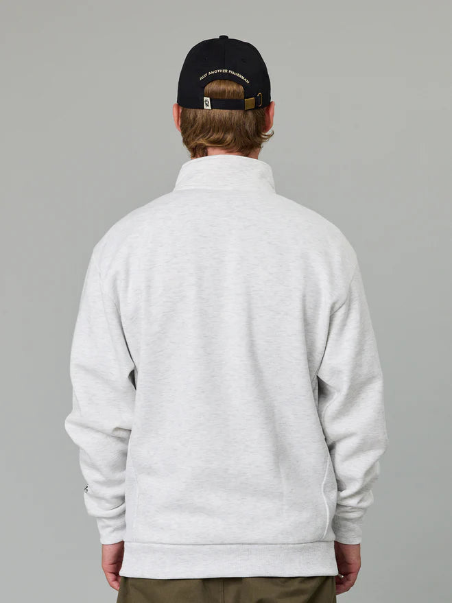 JUST ANOTHER FISHERMAN Stamp Coastal 1/4 Zip | Silver Marle