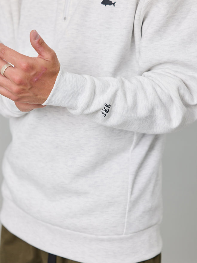 JUST ANOTHER FISHERMAN Stamp Coastal 1/4 Zip | Silver Marle