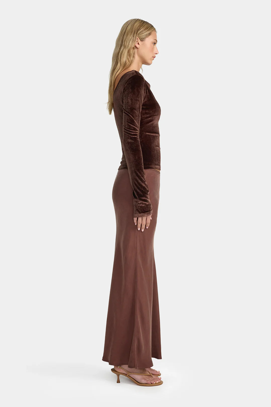 OWNLEY Jamie Velvet Top | Mocha