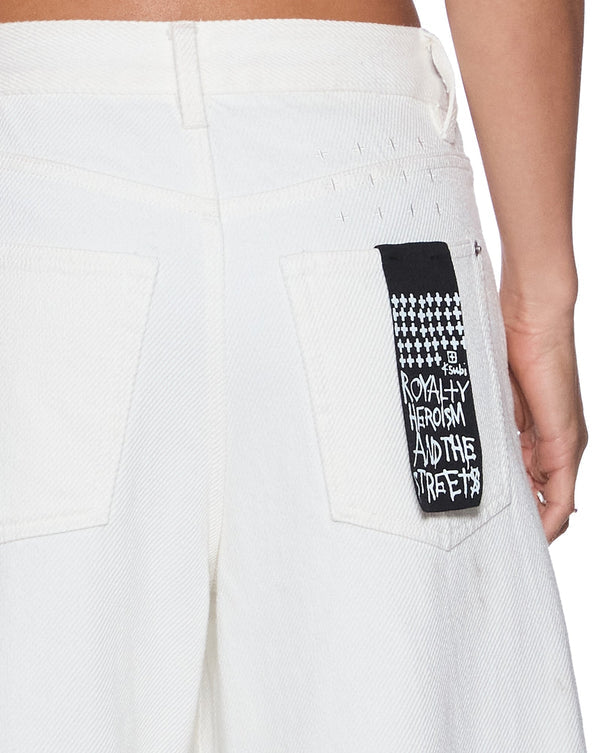 KSUBI Barrel Jean Carpenter Chalk | White