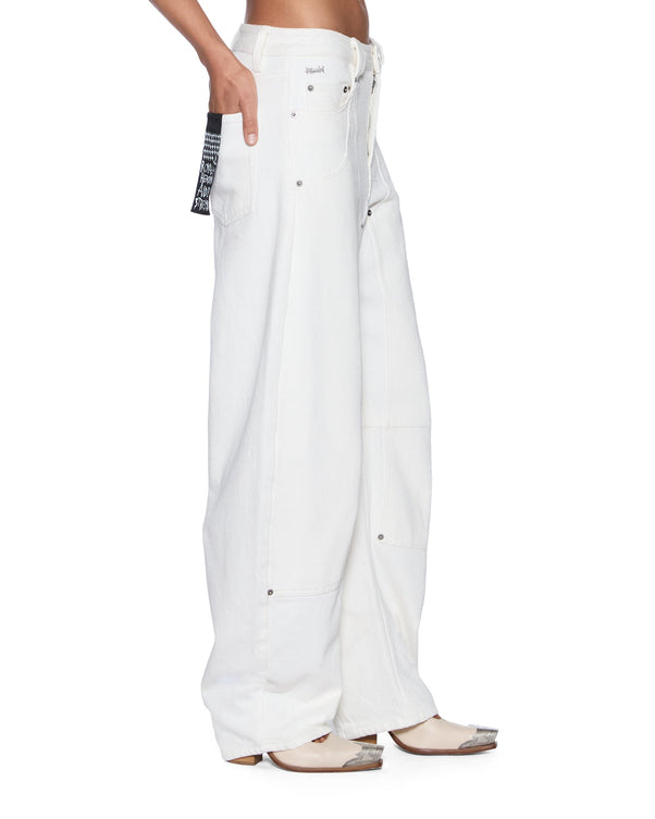 KSUBI Barrel Jean Carpenter Chalk | White