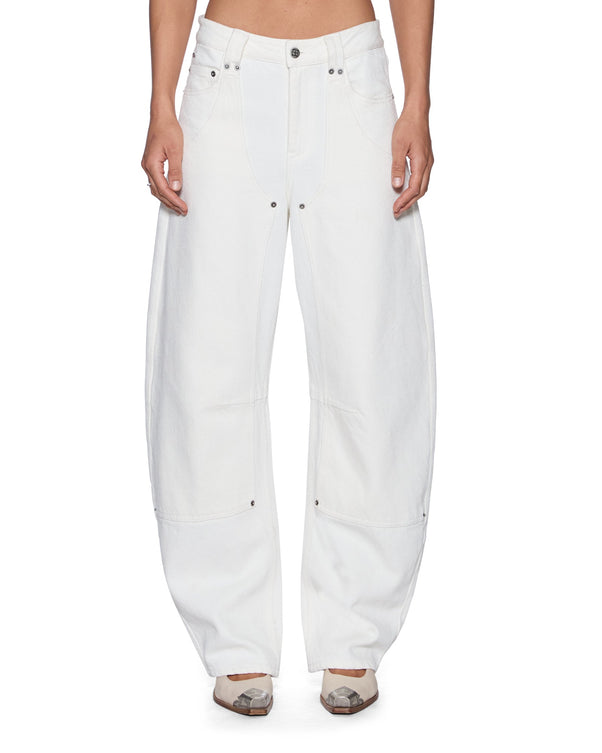 KSUBI Barrel Jean Carpenter Chalk | White