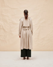 Load image into Gallery viewer, Jemima Trench Coat - Camel Pinstripe
