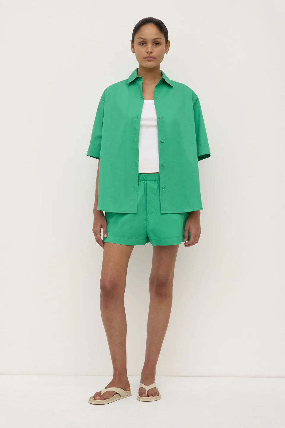 ASSEMBLY LABEL Joni Short Sleeve Shirt | Bright Green