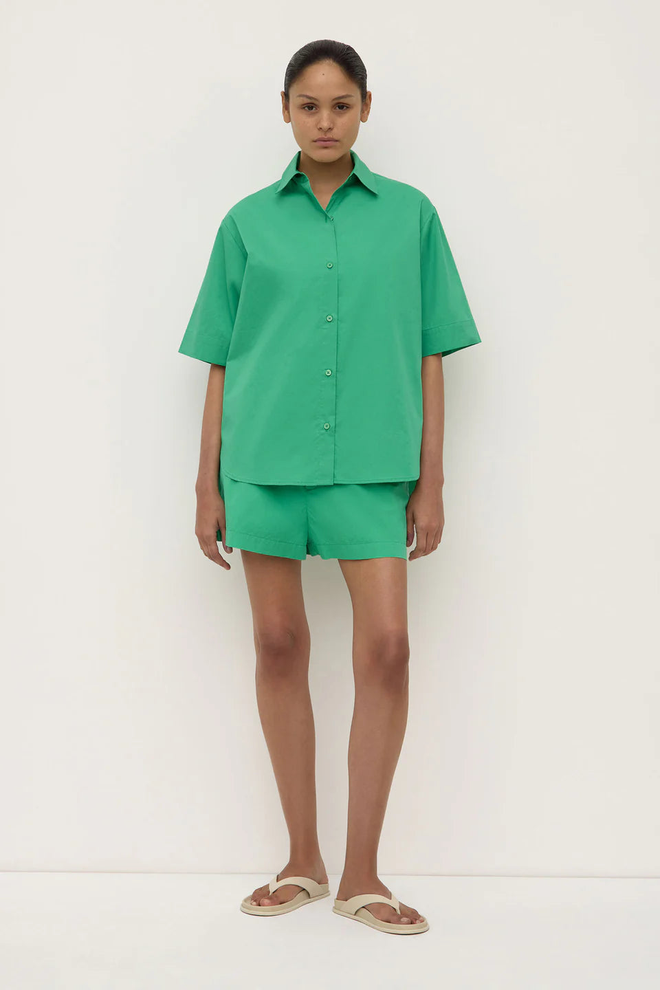 ASSEMBLY LABEL Joni Short Sleeve Shirt | Bright Green
