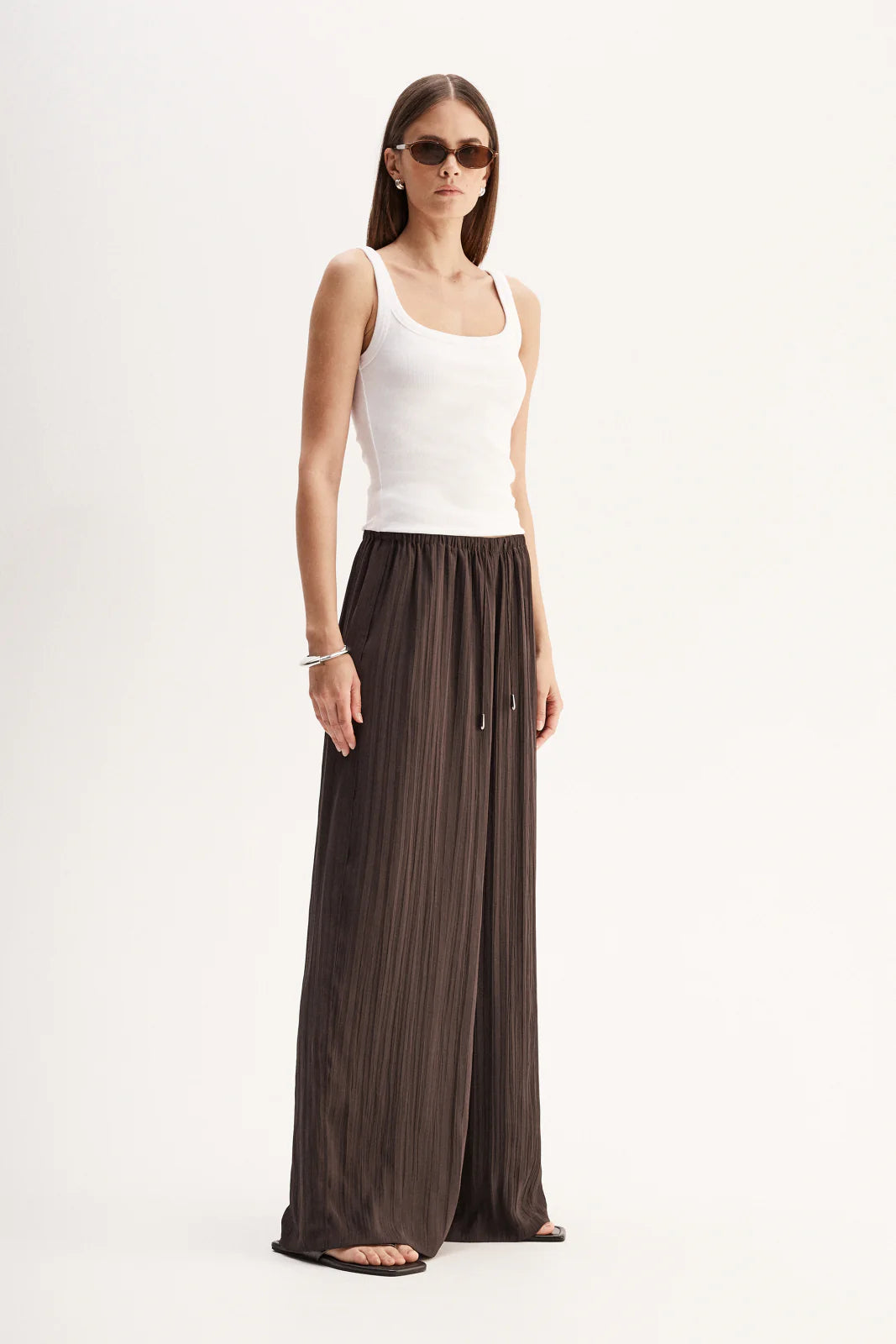 ELKA Beckett Plisse Pant | Chocolate