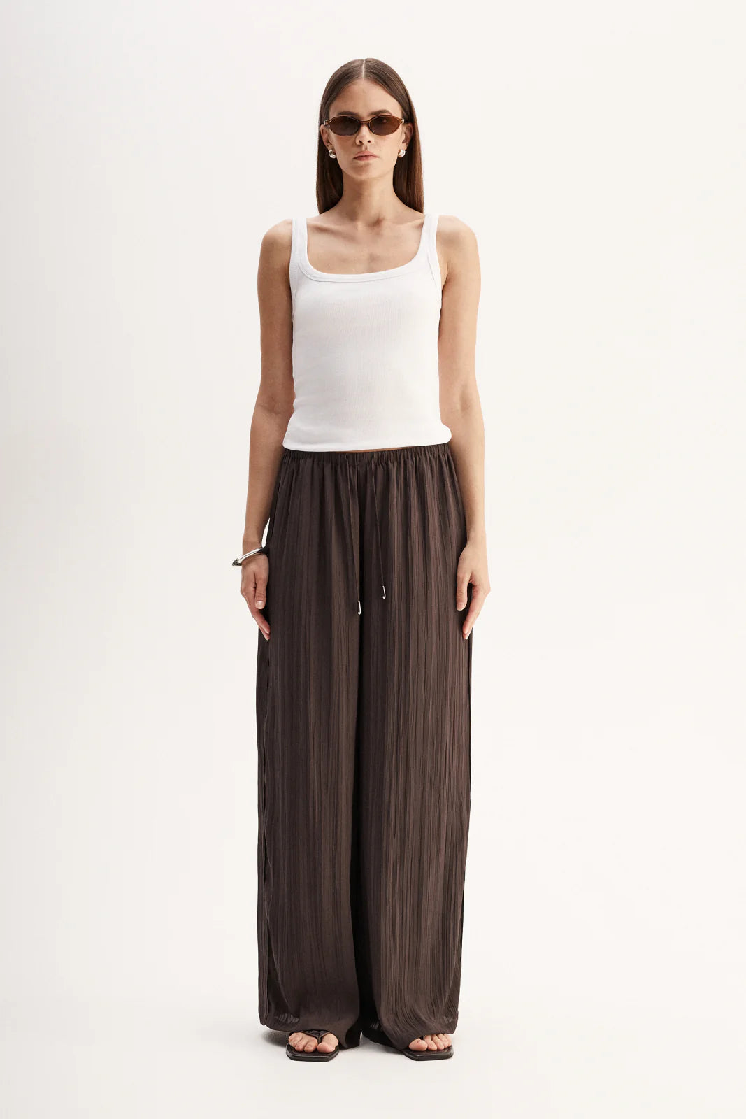 ELKA Beckett Plisse Pant | Chocolate