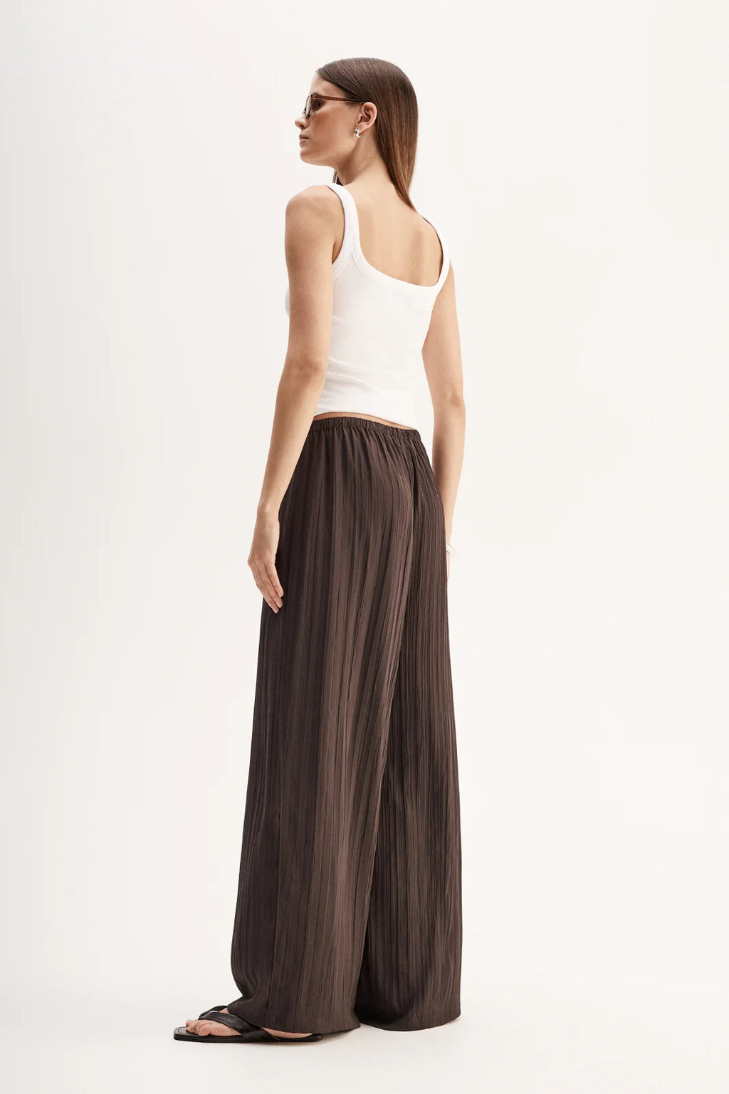 ELKA Beckett Plisse Pant | Chocolate