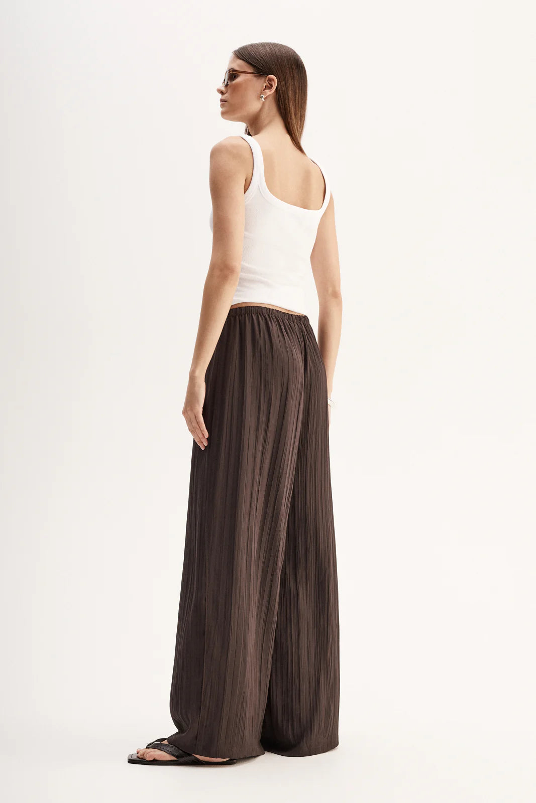 ELKA Beckett Plisse Pant | Chocolate